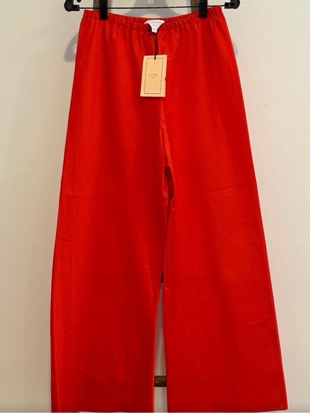 La Ligne Wide Leg Pants Red Elastic Waist NWT Size S